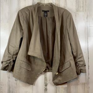 Apostrophe Tan Faux Suede Asymmetrical Jacket XL